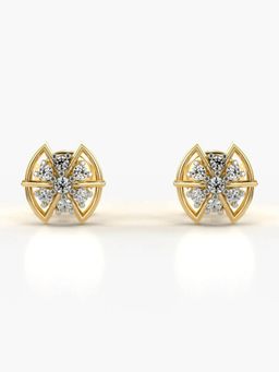 Valanova - Hallmarked 14K Gold and Certified Lab Grown Diamond 0.14Cts Gold Studs Earrings
