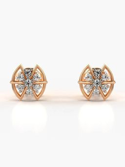 Valanova - Hallmarked 14K Gold and Certified Lab Grown Diamond 0.14Cts Rose Gold Studs Earrings