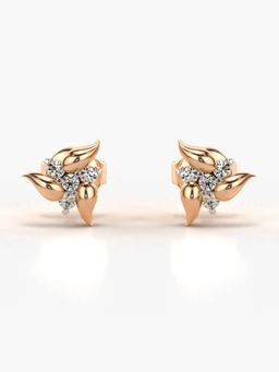 Valanova - Hallmarked 18K Gold and Certified Lab Grown Diamond 0.11Cts Rose Gold Studs Earrings