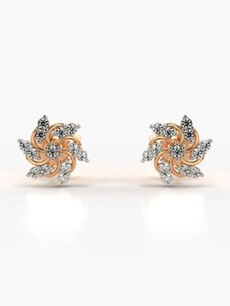 Valanova - Hallmarked 14K Gold and Certified Lab Grown Diamond 0.20Cts Rose Gold Studs Earrings