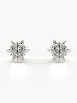 Valanova - Hallmarked 14K Gold and Certified Lab Grown Diamond 0.27Cts Silver Studs Earrings