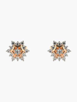 Valanova - Hallmarked 14K Gold and Certified Lab Grown Diamond 0.21Cts Rose Gold Studs Earrings