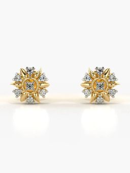 Valanova - Hallmarked 18K Gold and Certified Lab Grown Diamond 0.14Cts Gold Studs Earrings