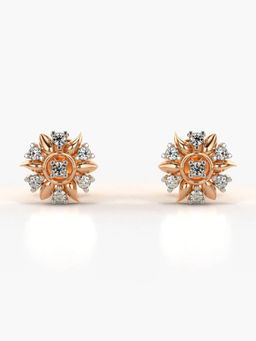 Valanova - Hallmarked 14K Gold and Certified Lab Grown Diamond 0.14Cts Rose Gold Studs Earrings
