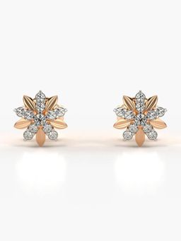 Valanova - Hallmarked 14K Gold and Certified Lab Grown Diamond 0.18Cts Rose Gold Studs Earrings