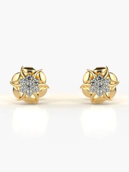 Valanova - Hallmarked 18K Gold and Certified Lab Grown Diamond 0.11Cts Gold Studs Earrings