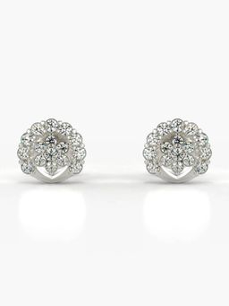 Valanova - Hallmarked 18K Gold and Certified Lab Grown Diamond 0.33Cts Silver Studs Earrings