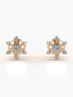 Valanova - Hallmarked 18K Gold and Certified Lab Grown Diamond 0.15Cts Rose Gold Studs Earrings