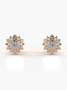 Valanova - Hallmarked 18K Gold and Certified Lab Grown Diamond 0.19Cts Rose Gold Studs Earrings