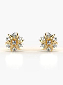 Valanova - Hallmarked 18K Gold and Certified Lab Grown Diamond 0.14Cts Gold Studs Earrings