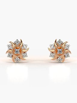 Valanova - Hallmarked 18K Gold and Certified Lab Grown Diamond 0.14Cts Rose Gold Studs Earrings