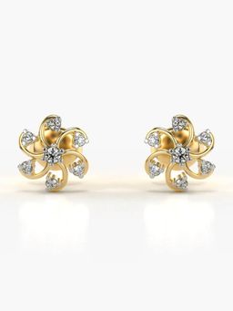 Valanova - Hallmarked 18K Gold and Certified Lab Grown Diamond 0.13Cts Gold Studs Earrings