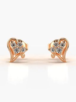 Valanova - Hallmarked 14K Gold and Certified Lab Grown Diamond 0.16Cts Rose Gold Studs Earrings