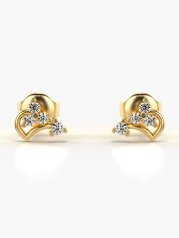 Valanova - Hallmarked 14K Gold and Certified Lab Grown Diamond 0.16Cts Gold Studs Earrings