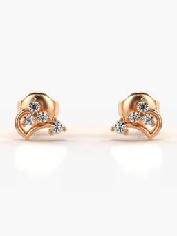 Valanova - Hallmarked 14K Gold and Certified Lab Grown Diamond 0.16Cts Rose Gold Studs Earrings