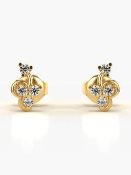 Valanova - Hallmarked 18K Gold and Certified Lab Grown Diamond 0.18Cts Gold Studs Earrings