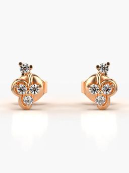 Valanova - Hallmarked 14K Gold and Certified Lab Grown Diamond 0.18Cts Rose Gold Studs Earrings
