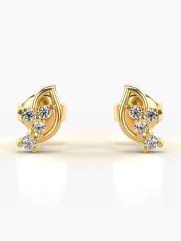 Valanova - Hallmarked 14K Gold and Certified Lab Grown Diamond 0.17Cts Gold Studs Earrings