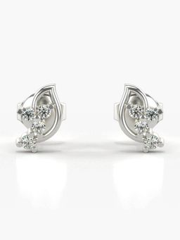 Valanova - Hallmarked 14K Gold and Certified Lab Grown Diamond 0.17Cts Silver Studs Earrings