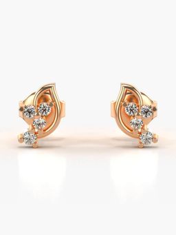 Valanova - Hallmarked 14K Gold and Certified Lab Grown Diamond 0.17Cts Rose Gold Studs Earrings