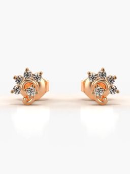 Valanova - Hallmarked 18K Gold and Certified Lab Grown Diamond 0.20Cts Rose Gold Studs Earrings