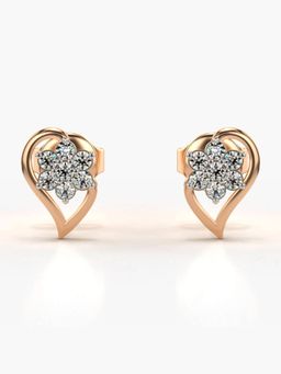 Valanova - Hallmarked 18K Gold and Certified Lab Grown Diamond 0.20Cts Rose Gold Studs Earrings