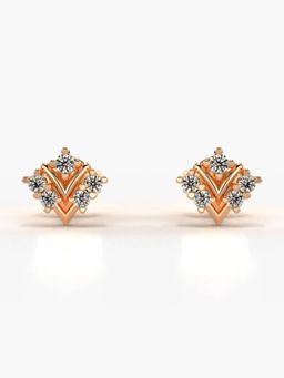 Valanova - Hallmarked 18K Gold and Certified Lab Grown Diamond 0.20Cts Rose Gold Studs Earrings