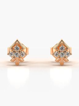 Valanova - Hallmarked 18K Gold and Certified Lab Grown Diamond 0.11Cts Rose Gold Studs Earrings
