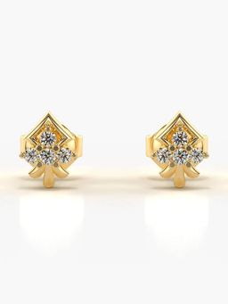 Valanova - Hallmarked 14K Gold and Certified Lab Grown Diamond 0.11Cts Gold Studs Earrings
