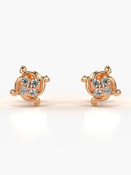 Valanova - Hallmarked 14K Gold and Certified Lab Grown Diamond 0.18Cts Rose Gold Studs Earrings