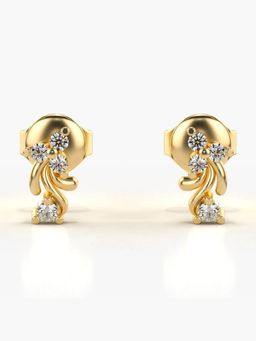 Valanova - Hallmarked 18K Gold and Certified Lab Grown Diamond 0.13Cts Gold Drop Earrings
