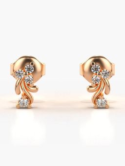 Valanova - Hallmarked 14K Gold and Certified Lab Grown Diamond 0.13Cts Rose Gold Drop Earrings