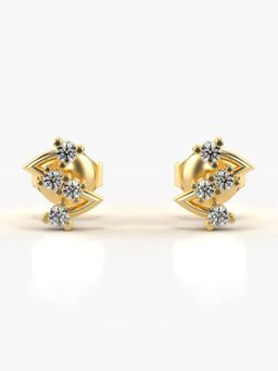 Valanova - Hallmarked 14K Gold and Certified Lab Grown Diamond 0.16Cts Gold Studs Earrings