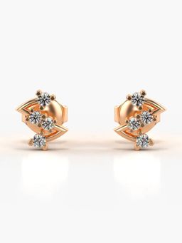 Valanova - Hallmarked 14K Gold and Certified Lab Grown Diamond 0.16Cts Rose Gold Studs Earrings