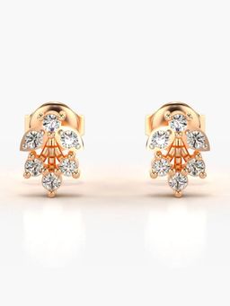 Valanova - Hallmarked 18K Gold and Certified Lab Grown Diamond 0.26Cts Rose Gold Studs Earrings
