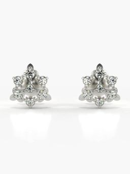 Valanova - Hallmarked 18K Gold and Certified Lab Grown Diamond 0.40Cts Silver Studs Earrings
