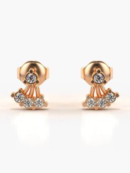 Valanova - Hallmarked 14K Gold and Certified Lab Grown Diamond 0.18Cts Rose Gold Studs Earrings