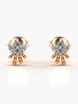 Valanova - Hallmarked 18K Gold and Certified Lab Grown Diamond 0.24Cts Rose Gold Studs Earrings
