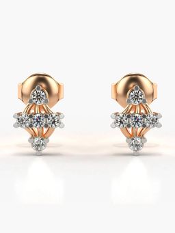 Valanova - Hallmarked 14K Gold and Certified Lab Grown Diamond 0.22Cts Rose Gold Studs Earrings