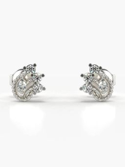 Valanova - Hallmarked 14K Gold and Certified Lab Grown Diamond 0.18Cts Silver Studs Earrings