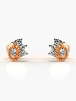 Valanova - Hallmarked 14K Gold and Certified Lab Grown Diamond 0.18Cts Rose Gold Studs Earrings