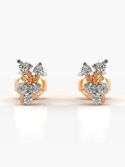 Valanova - Hallmarked 14K Gold and Certified Lab Grown Diamond 0.22Cts Rose Gold Studs Earrings
