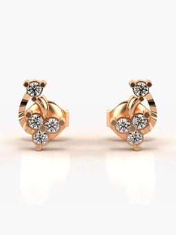 Valanova - Hallmarked 18K Gold and Certified Lab Grown Diamond 0.18Cts Rose Gold Studs Earrings