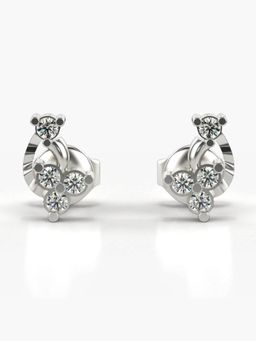Valanova - Hallmarked 14K Gold and Certified Lab Grown Diamond 0.18Cts Silver Studs Earrings