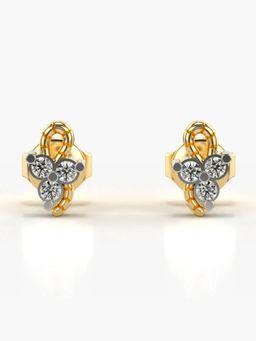 Valanova - Hallmarked 18K Gold and Certified Lab Grown Diamond 0.13Cts Gold Studs Earrings
