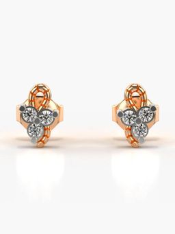 Valanova - Hallmarked 14K Gold and Certified Lab Grown Diamond 0.13Cts Rose Gold Studs Earrings