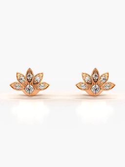 Valanova - Hallmarked 18K Gold and Certified Lab Grown Diamond 0.19Cts Rose Gold Studs Earrings