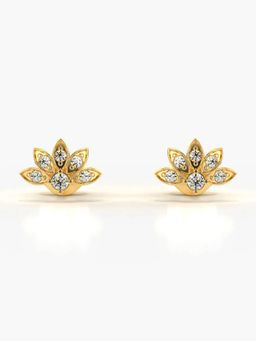 Valanova - Hallmarked 14K Gold and Certified Lab Grown Diamond 0.19Cts Gold Studs Earrings