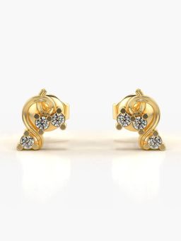 Valanova - Hallmarked 18K Gold and Certified Lab Grown Diamond 0.13Cts Gold Studs Earrings