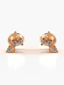 Valanova - Hallmarked 18K Gold and Certified Lab Grown Diamond 0.13Cts Rose Gold Studs Earrings